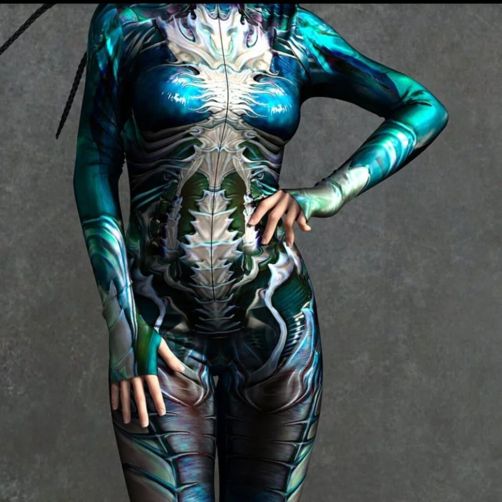 CandyCatz Lucid Blue Alien Bodysuit/Onesie Catsuit - Never Worn